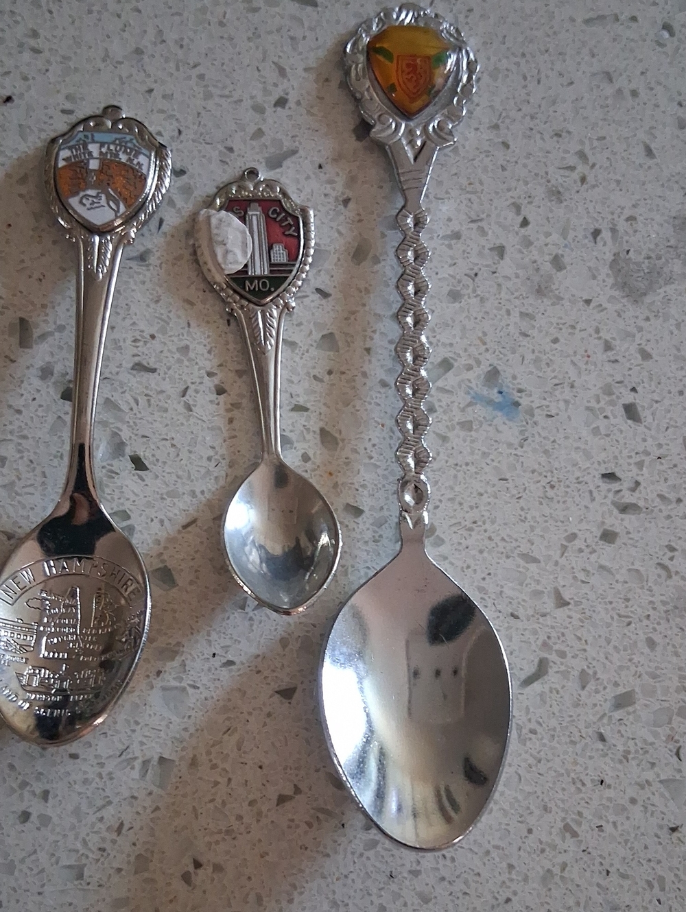 JH Collectibles Silver-Tone Souvenir Spoon with Amber Shield Accent